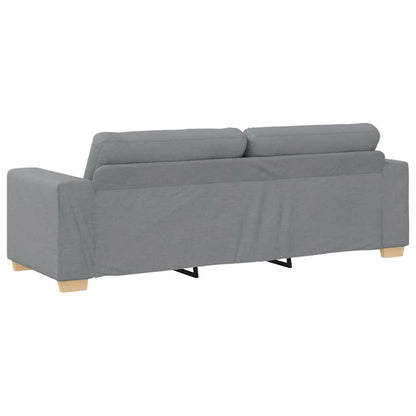 2-teiliges Sofa-Set mit Kissen, hellgrauer Stoff