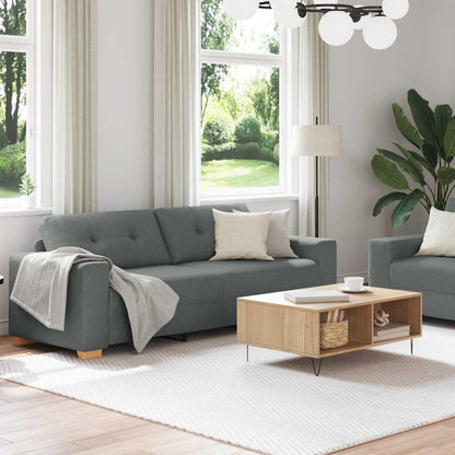 2-teiliges Sofa-Set mit Kissen, dunkelgrauer Stoff