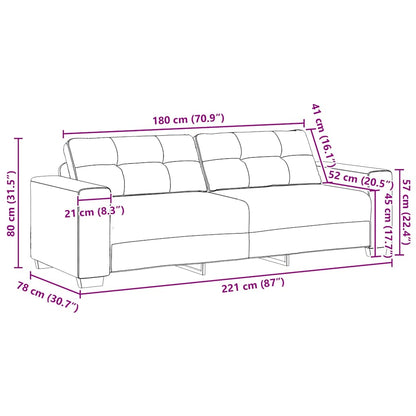 2-teiliges Sofa-Set mit Kissen, schwarzer Stoff