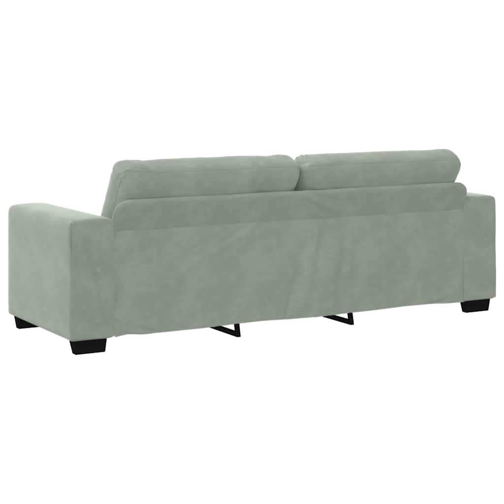 2-teiliges Sofa-Set mit Kissen, hellgrauer Samt
