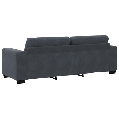 2-teiliges Sofa-Set mit Kissen, dunkelgrauer Samt