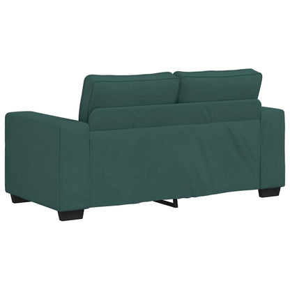 2-teiliges Sofa-Set mit Kissen, dunkelgrüner Stoff