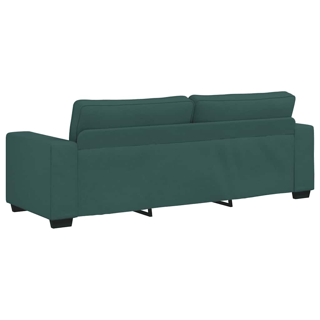 2-teiliges Sofa-Set mit Kissen, dunkelgrüner Stoff