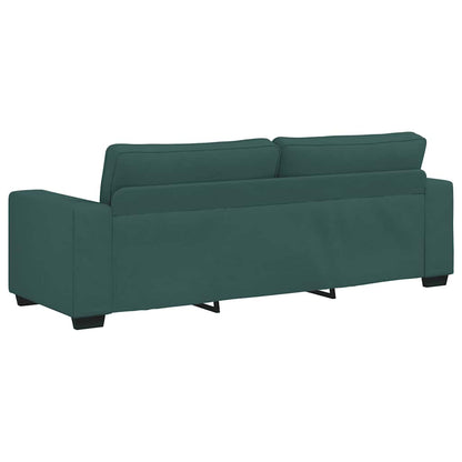 2-teiliges Sofa-Set mit Kissen, dunkelgrüner Stoff