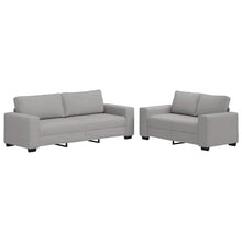 2-teiliges Sofa-Set mit Kissen, wolkengrauer Stoff