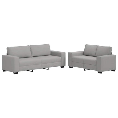 2-teiliges Sofa-Set mit Kissen, wolkengrauer Stoff