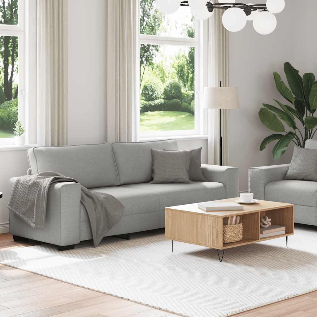 2-teiliges Sofa-Set mit Kissen, wolkengrauer Stoff