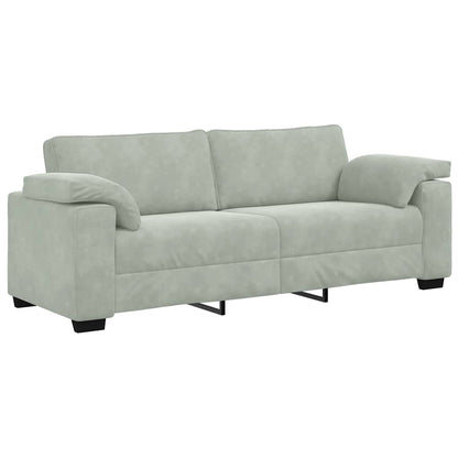 2-teiliges Sofa-Set mit Kissen, hellgrauer Samt