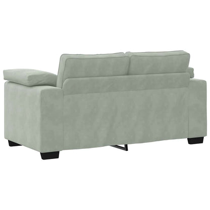 2-teiliges Sofa-Set mit Kissen, hellgrauer Samt