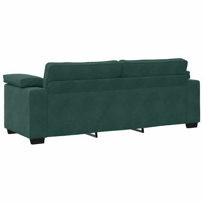 2-teiliges Sofa-Set mit Kissen, dunkelgrüner Samt