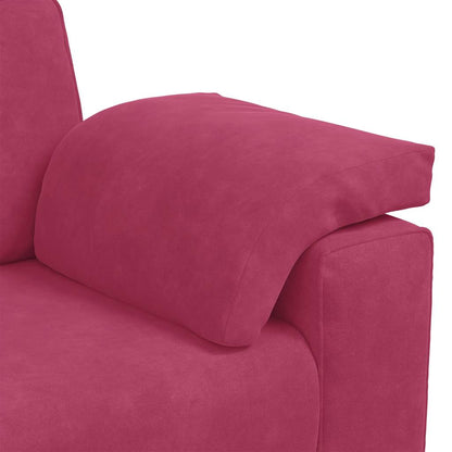 2-teiliges Sofa-Set mit Kissen, weinroter Samt
