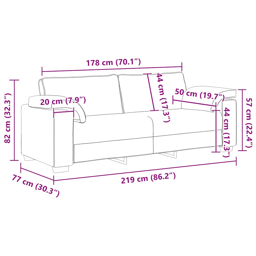2-teiliges Sofa-Set mit Kissen, weinroter Samt