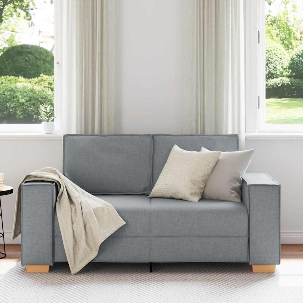 2-Sitzer Sofa Hellgrau 120 cm Stoff