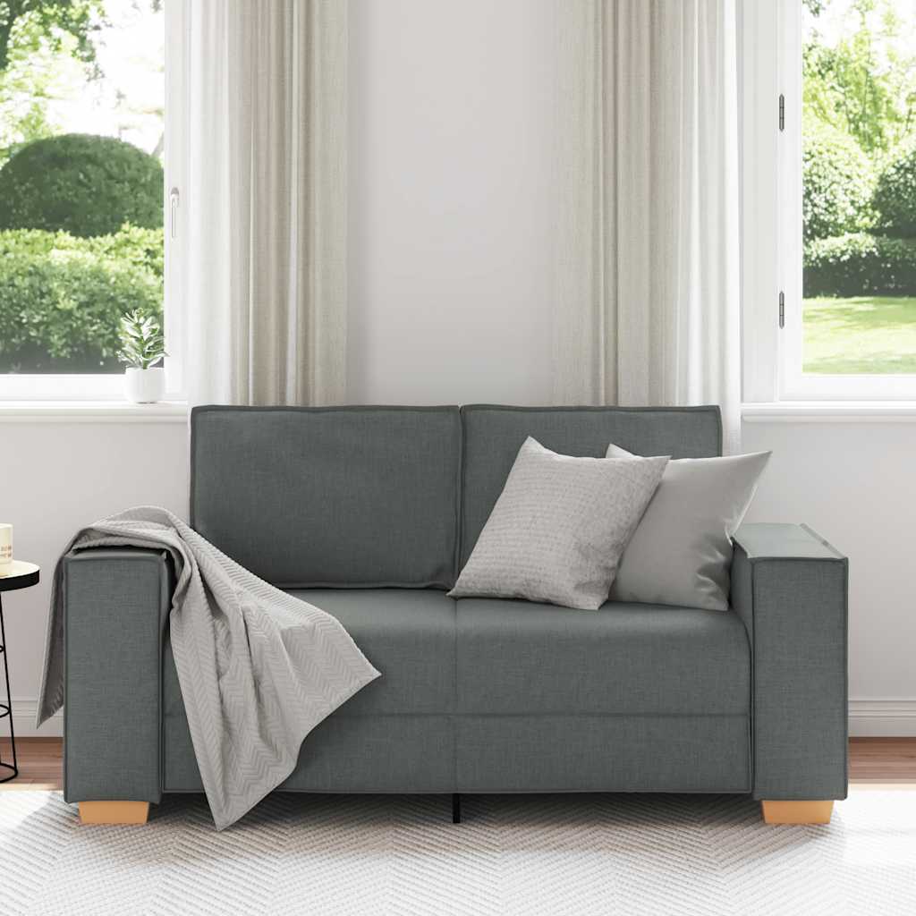 2-Sitzer Sofa Dunkelgrau 120 cm Stoff