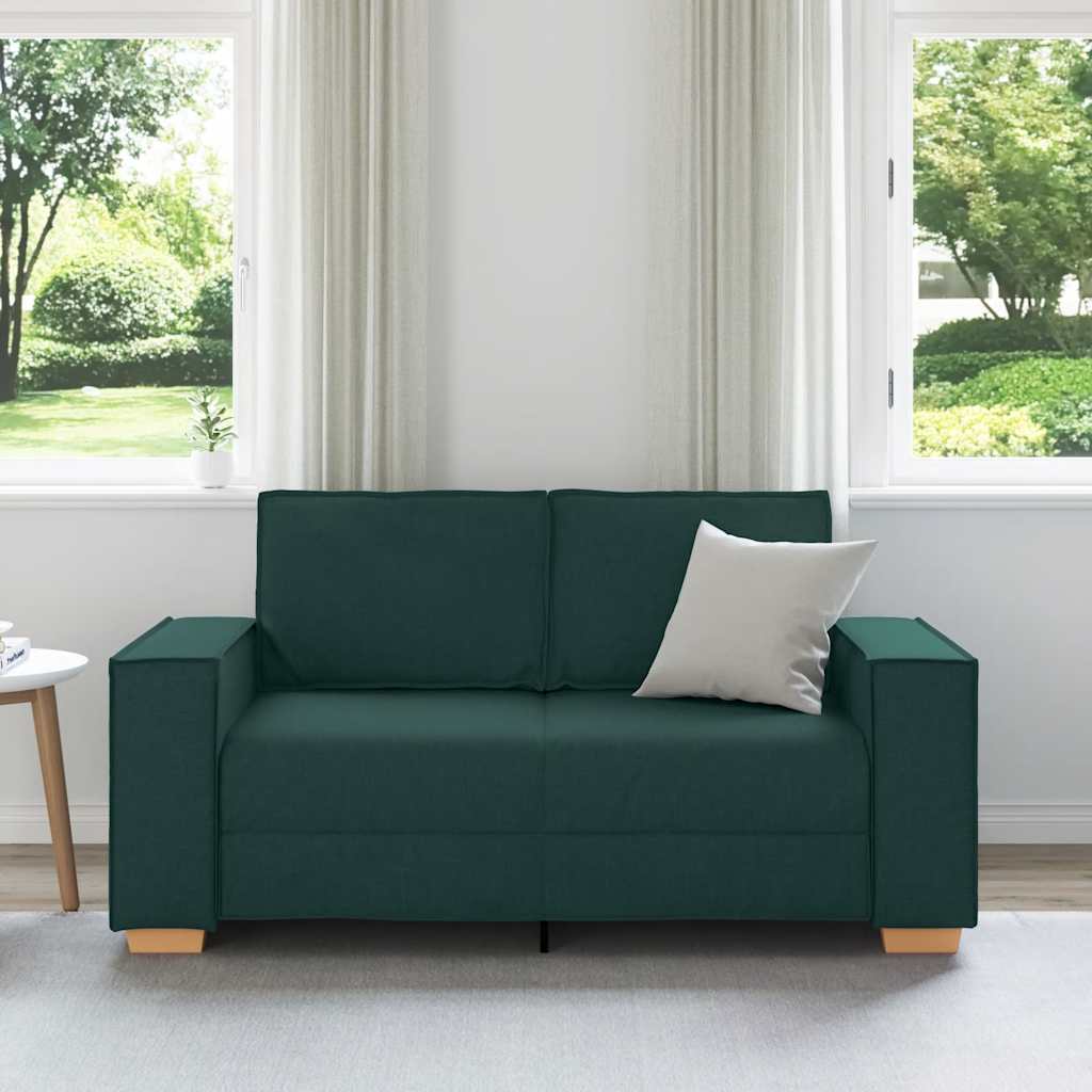 2-Sitzer Sofa Dunkelgrün 120 cm Stoff