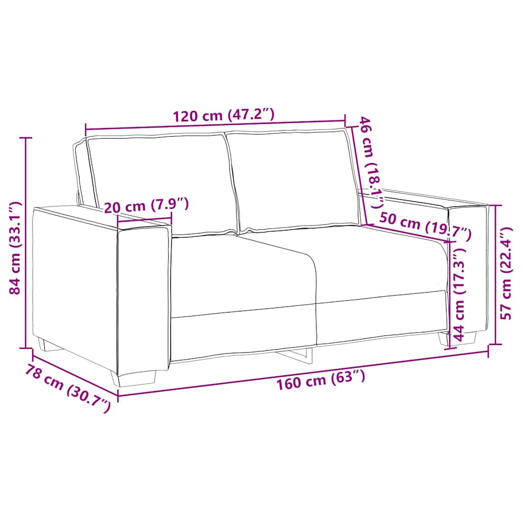 2-Sitzer Sofa Dunkelgrün 120 cm Stoff