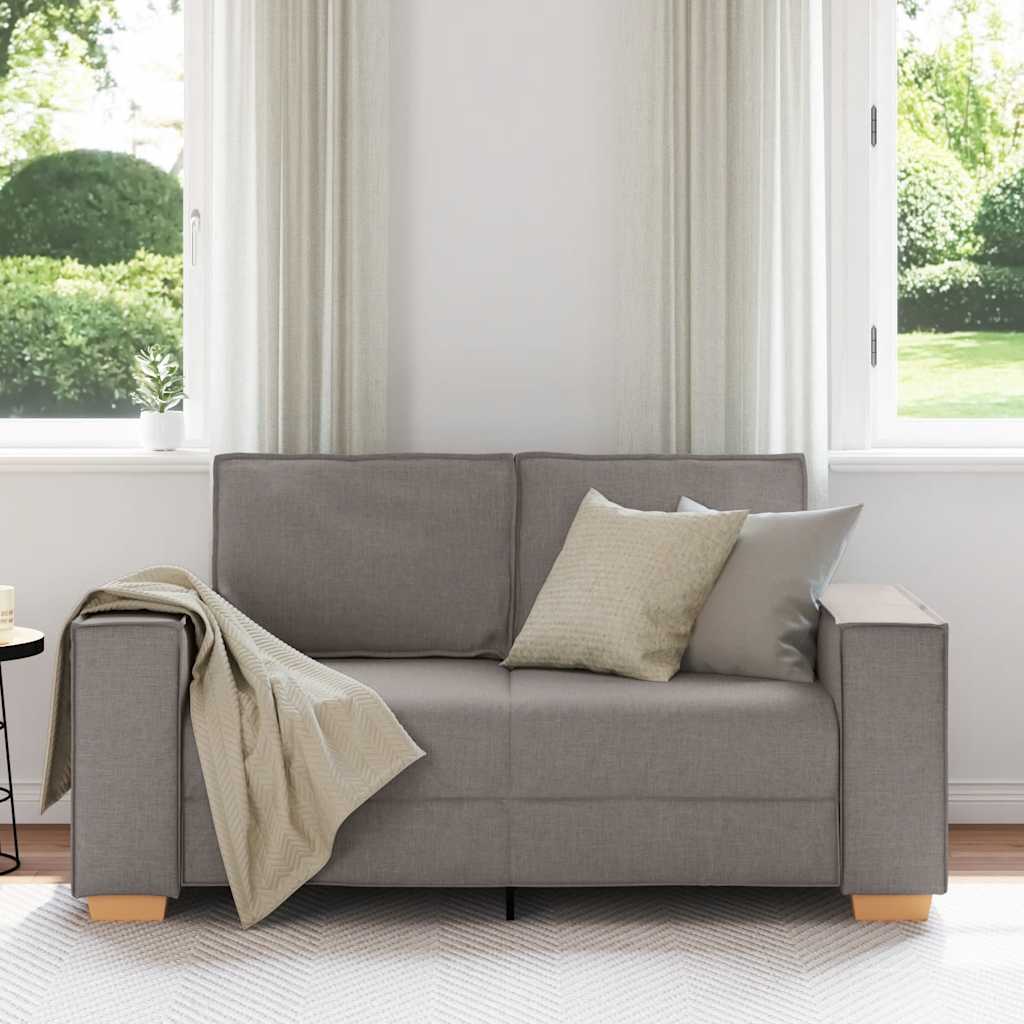 2-Sitzer Sofa Taupe 120 cm Stoff