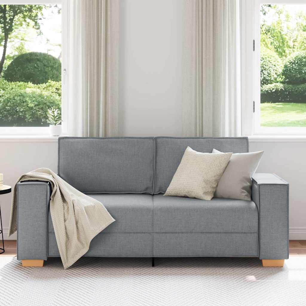 2-Sitzer Sofa Hellgrau 140 cm Stoff