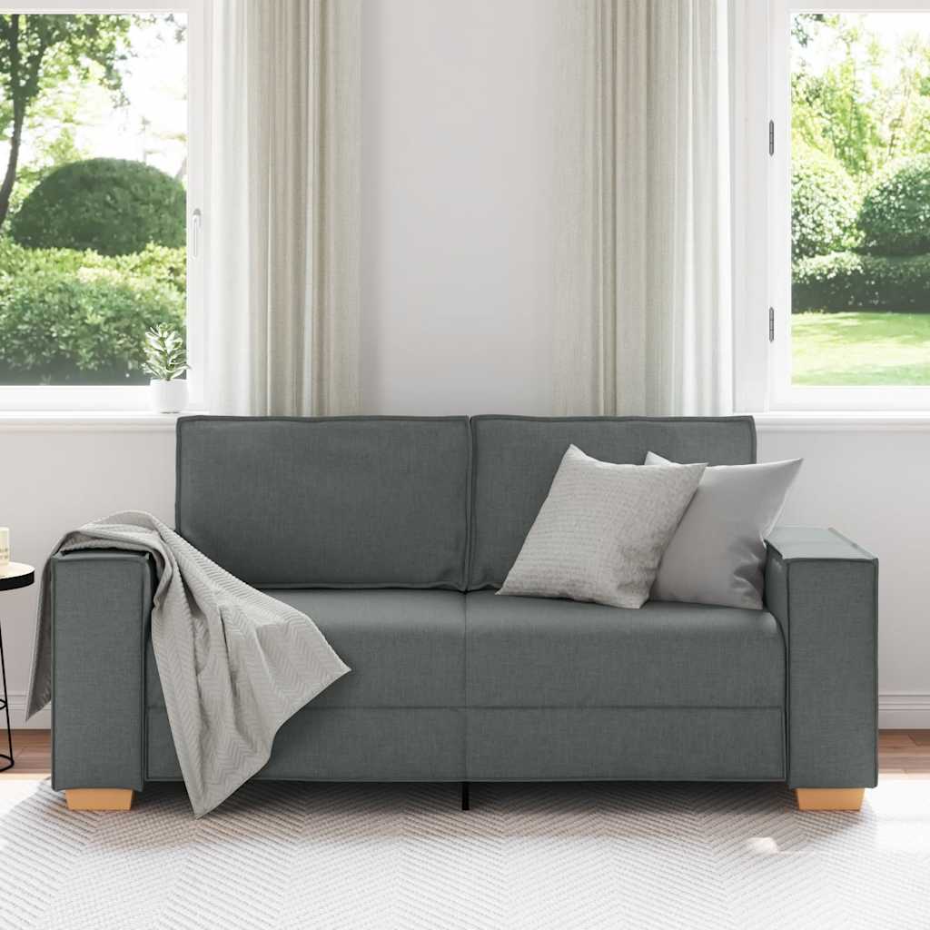 2-Sitzer Sofa Dunkelgrau 140 cm Stoff