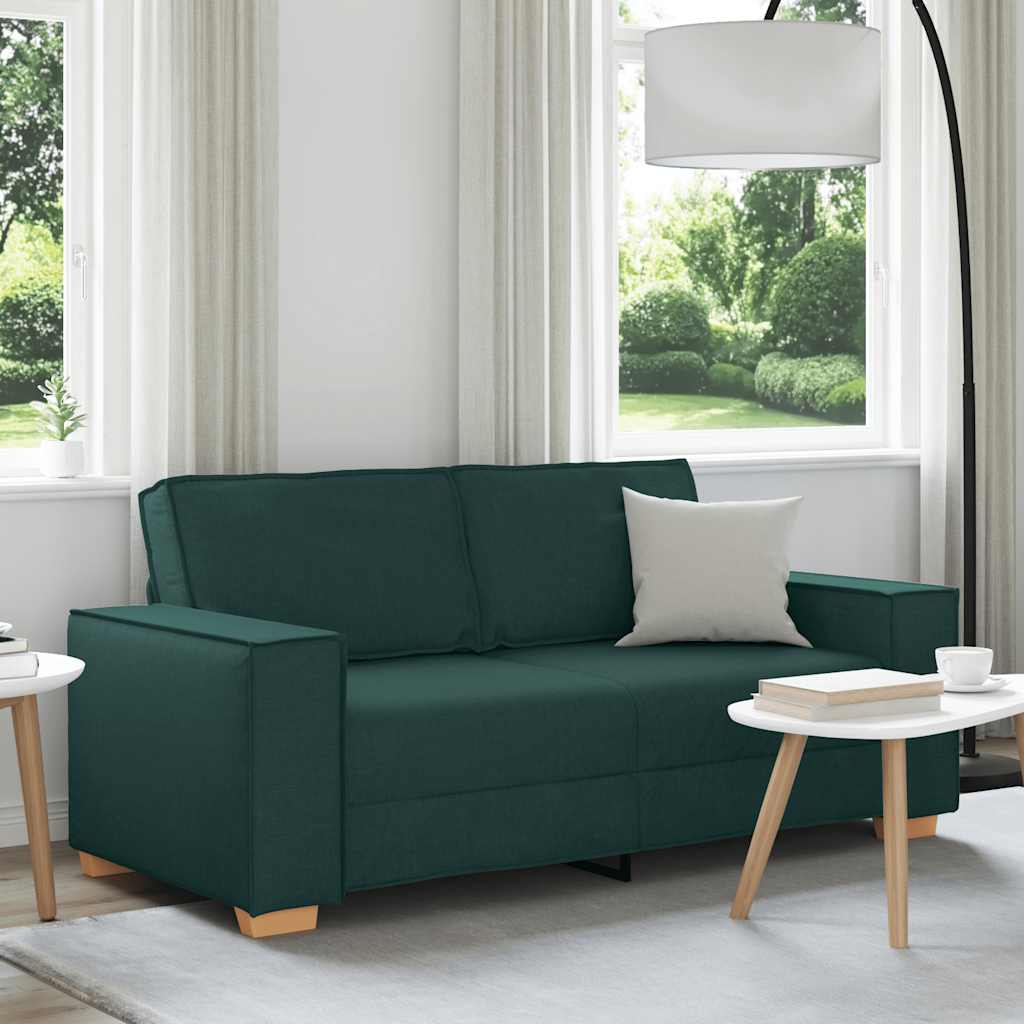 2-Sitzer Sofa Dunkelgrün 140 cm Stoff