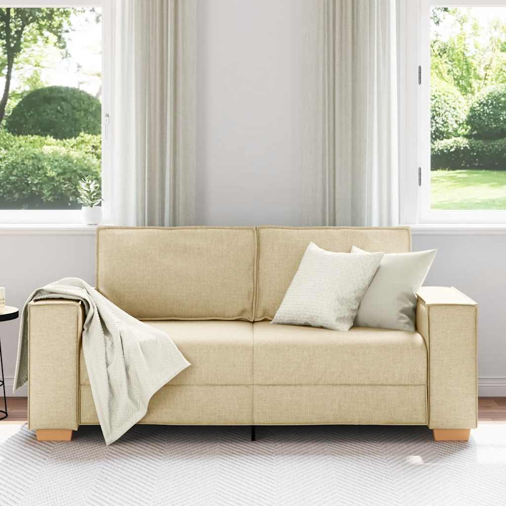 2-Sitzer Sofa Creme 140 cm Stoff