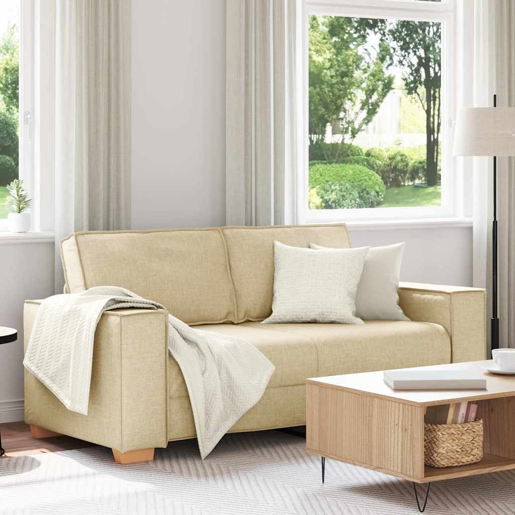 2-Sitzer Sofa Creme 140 cm Stoff