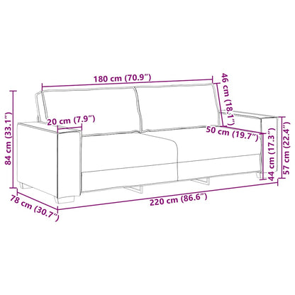 3-Sitzer-Sofa Hellgrau 180 cm Stoff