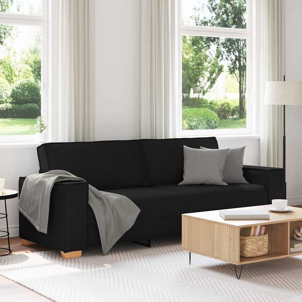 3-Sitzer-Sofa Schwarz 180 cm Stoff