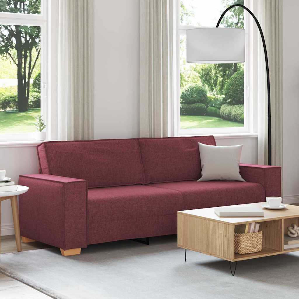 3-Sitzer-Sofa Weinrot 180 cm Stoff