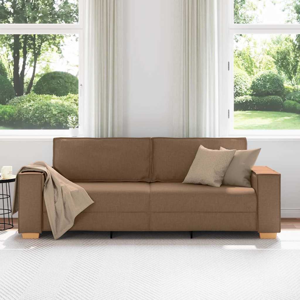 3-Sitzer-Sofa Braun 180 cm Stoff