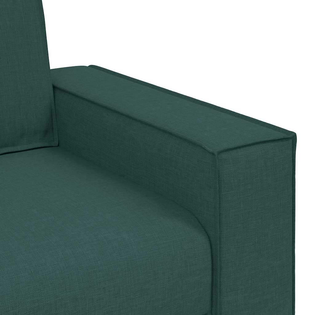 3-Sitzer-Sofa mit Kissen Dunkelgrün 220 x 78 x 84 cm Stoff