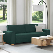 3-Sitzer-Sofa mit Kissen Dunkelgrün 220 x 78 x 84 cm Stoff