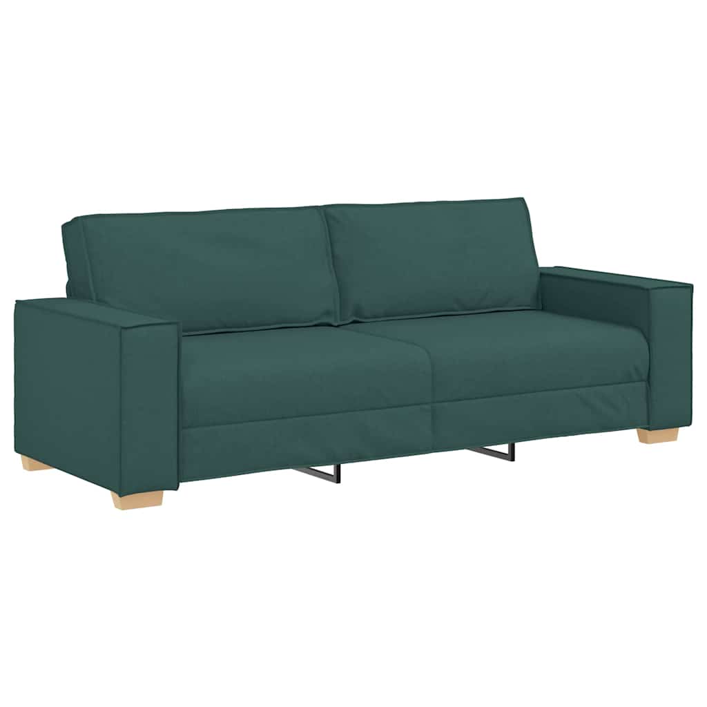 3-Sitzer-Sofa mit Kissen Dunkelgrün 220 x 78 x 84 cm Stoff