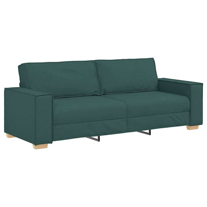 3-Sitzer-Sofa mit Kissen Dunkelgrün 220 x 78 x 84 cm Stoff