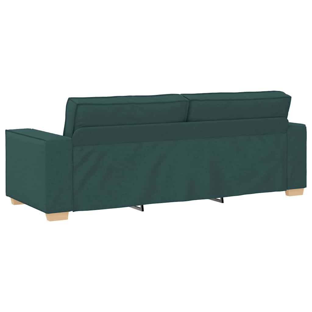 3-Sitzer-Sofa mit Kissen Dunkelgrün 220 x 78 x 84 cm Stoff
