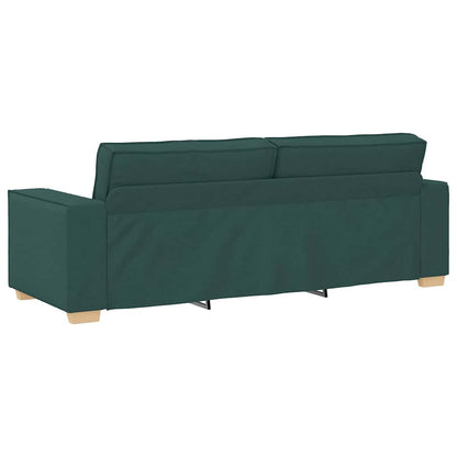 3-Sitzer-Sofa mit Kissen Dunkelgrün 220 x 78 x 84 cm Stoff