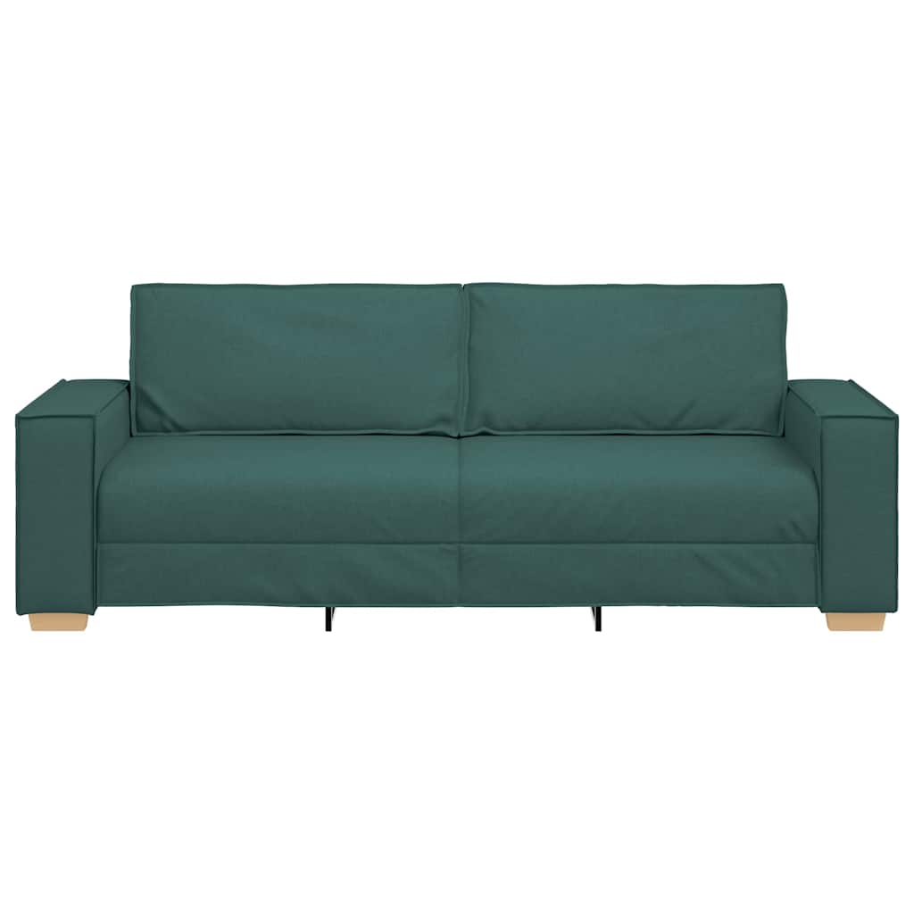 3-Sitzer-Sofa mit Kissen Dunkelgrün 220 x 78 x 84 cm Stoff