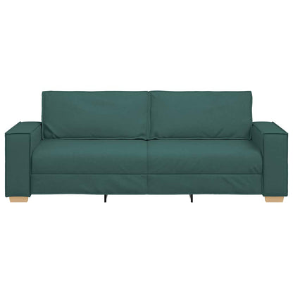3-Sitzer-Sofa mit Kissen Dunkelgrün 220 x 78 x 84 cm Stoff