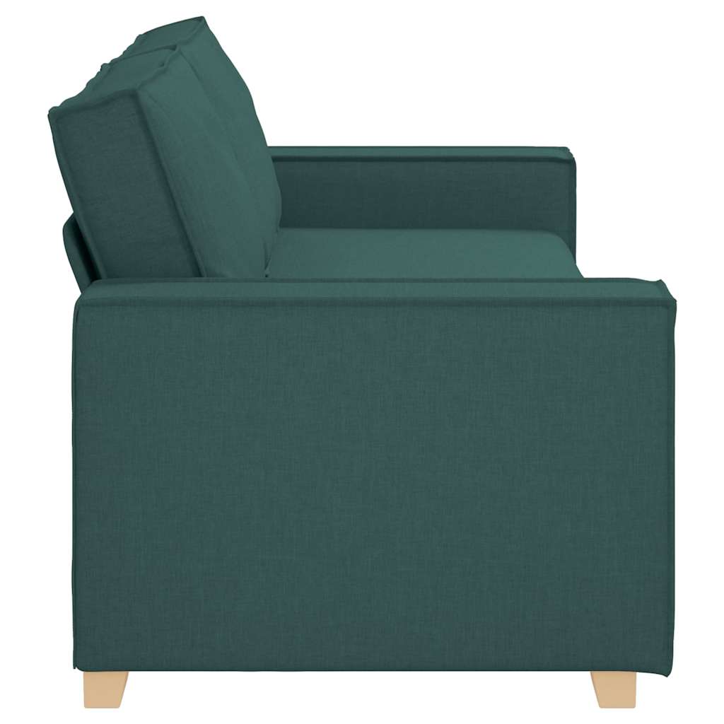 3-Sitzer-Sofa mit Kissen Dunkelgrün 220 x 78 x 84 cm Stoff