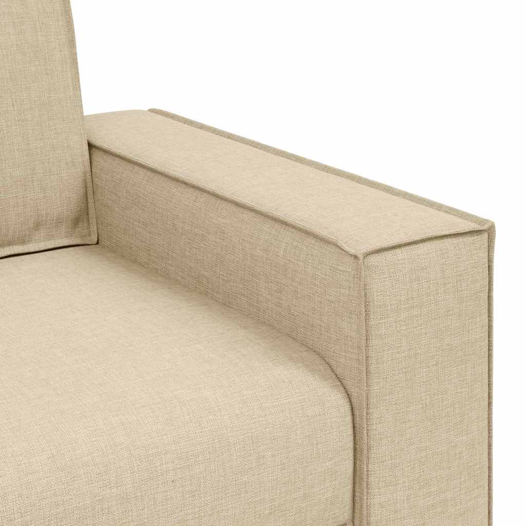 3-Sitzer-Sofa mit Kissen Creme 220 x 78 x 84 cm Stoff