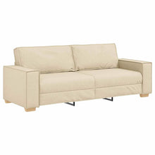 3-Sitzer-Sofa mit Kissen Creme 220 x 78 x 84 cm Stoff