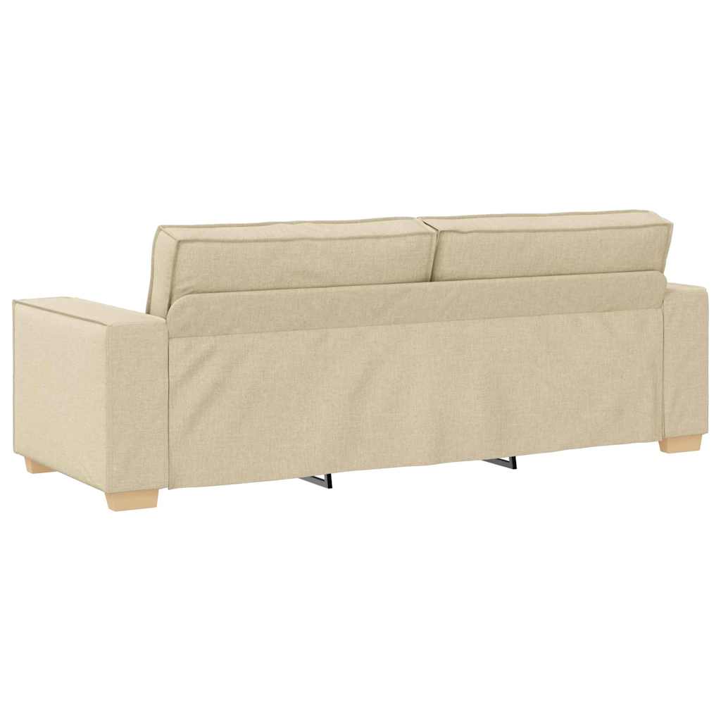 3-Sitzer-Sofa mit Kissen Creme 220 x 78 x 84 cm Stoff