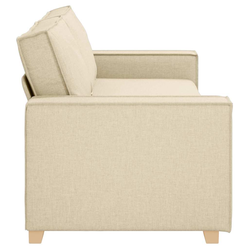 3-Sitzer-Sofa mit Kissen Creme 220 x 78 x 84 cm Stoff