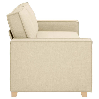 3-Sitzer-Sofa mit Kissen Creme 220 x 78 x 84 cm Stoff