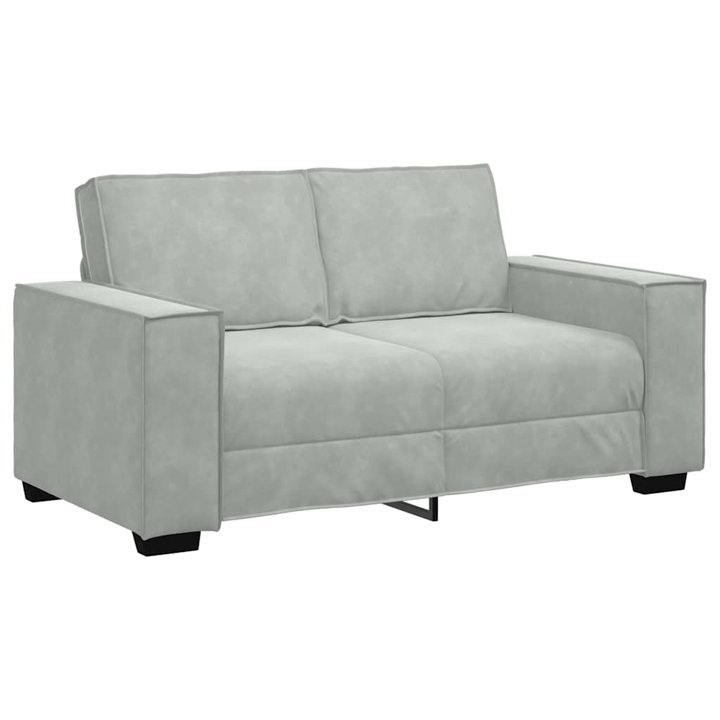 2-Sitzer-Sofa Hellgrau 120 cm Samt
