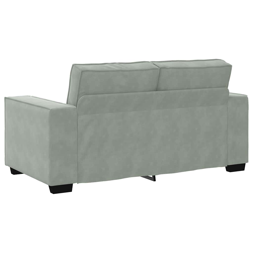 2-Sitzer-Sofa Hellgrau 120 cm Samt