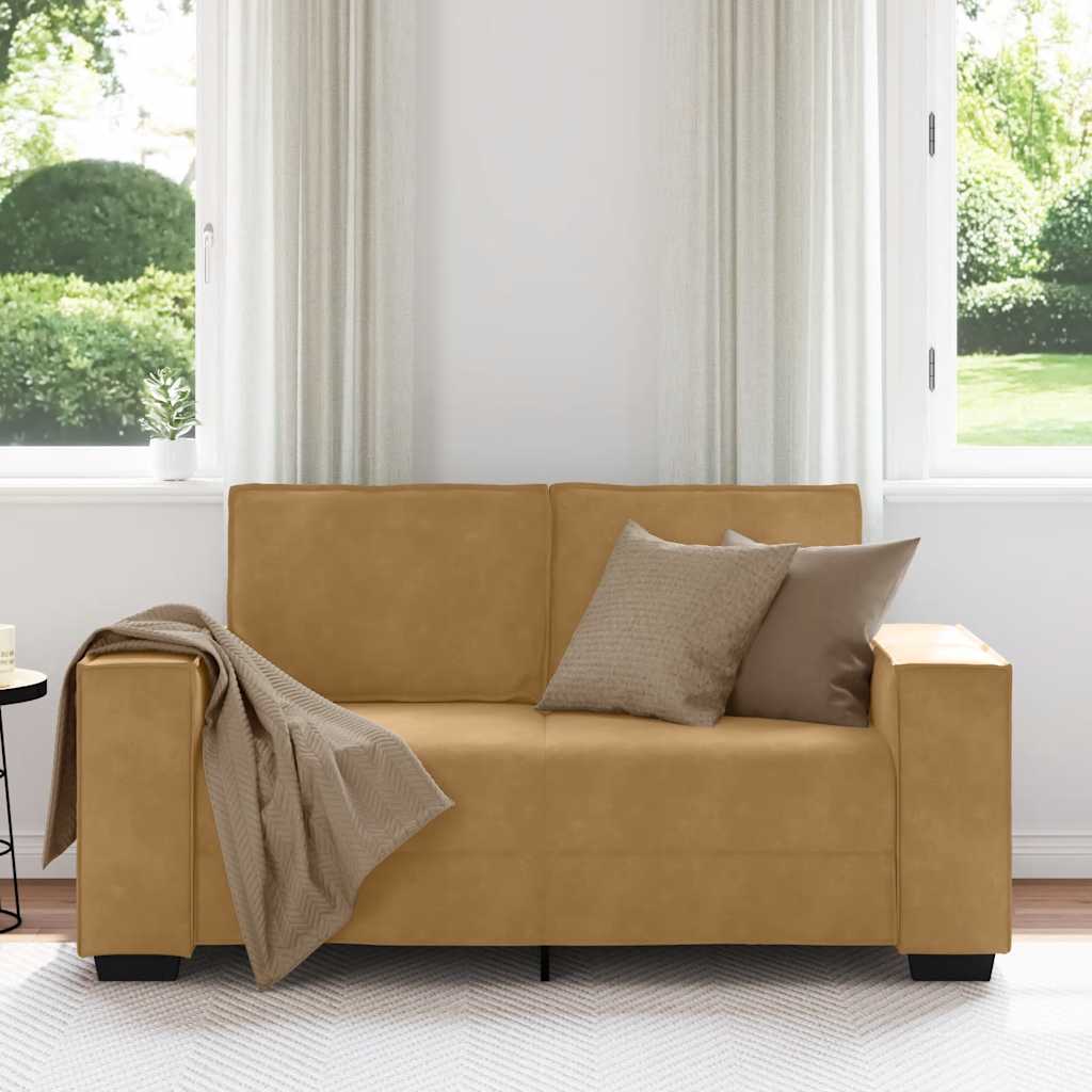 2-Sitzer-Sofa Braun 120 cm Samt