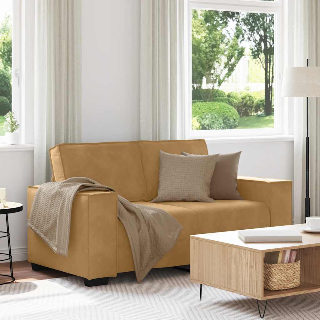 2-Sitzer-Sofa Braun 120 cm Samt