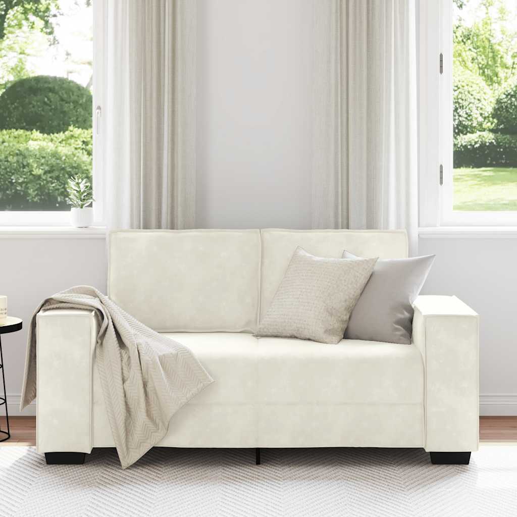 2-Sitzer-Sofa Creme 120 cm Samt