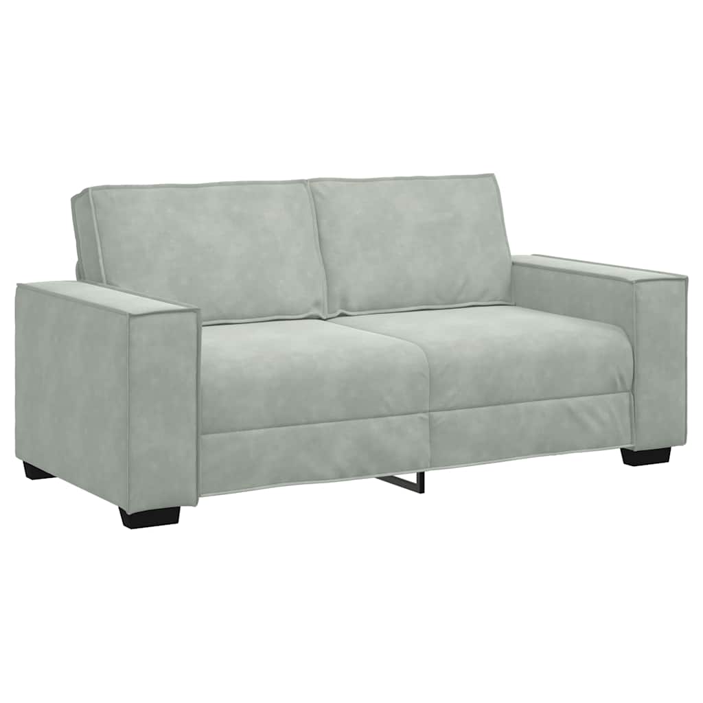 2-Sitzer-Sofa Hellgrau 140 cm Samt